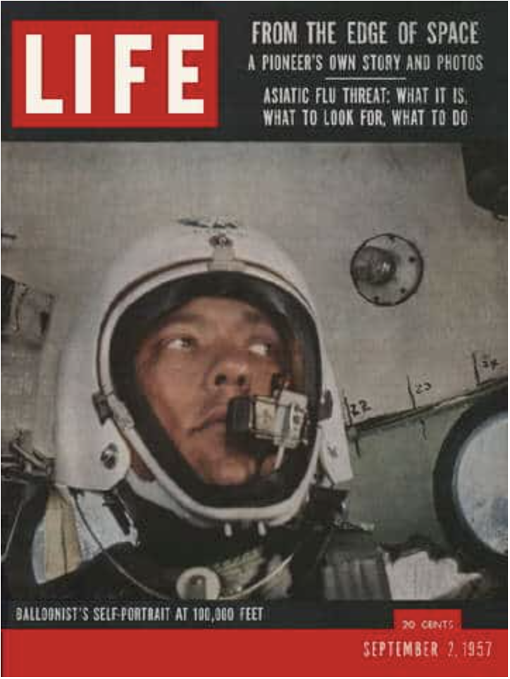 Project Manhigh earned Maj. David G. Simons, MD ‘46, a spot on the cover of Life Magazine.